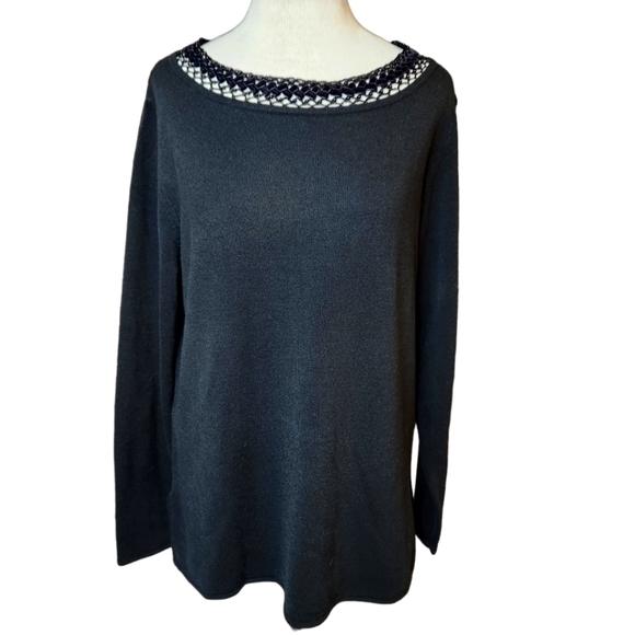 Draper's and Damon's Crochet Neck Sweater - Picture 1 of 5